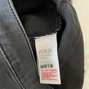 Top shop high waisted skinny jeans with knee holes, black, W28
